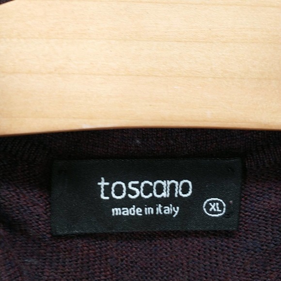 Toscano Men's Pullover Collared Sweater Purple XL Long Sleeve Made in Italy - Picture 8 of 12